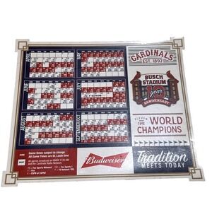 St Louis Cardinals 2016 Schedule Magnet Busch Stadium 10th Anniversary Budweiser